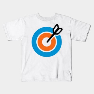 Direct Hit Arrow Bullseye Archery Dart Board Emoticon Kids T-Shirt